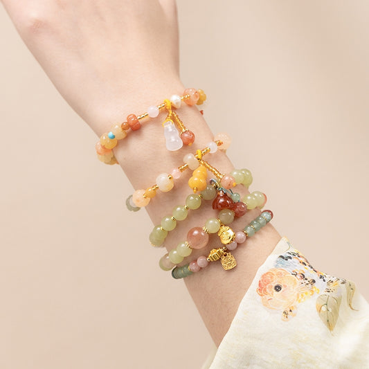 Gold & Blue Agate Beaded Bracele（副本）